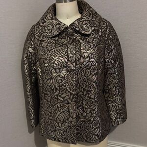 Elegant Metallic Floral Women's Jacket